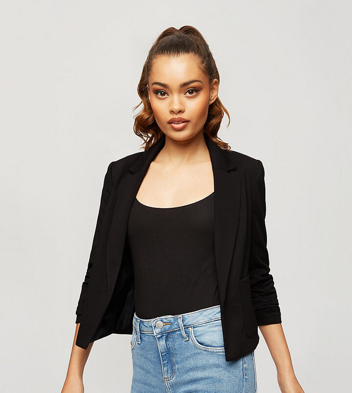 Miss Selfridge Petite ponte blazer in black ShopStyle