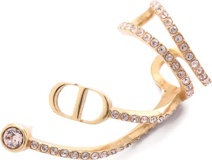 Christian Dior Pre-Owned 2010s Crystal-Embellishment Logo Earring