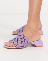 Thumbnail for your product : E8 by Miista Leinani clear woven mules in lilac