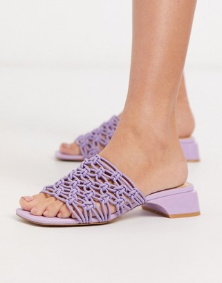 E8 by Miista Leinani clear woven mules in lilac