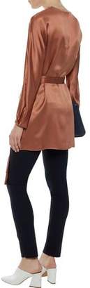 Vince Belted Silk-satin Tunic