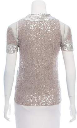 Sacai Sequined Open Front Top w/ Tags