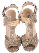 Thumbnail for your product : Manolo Blahnik Lizard T-Strap Sandals