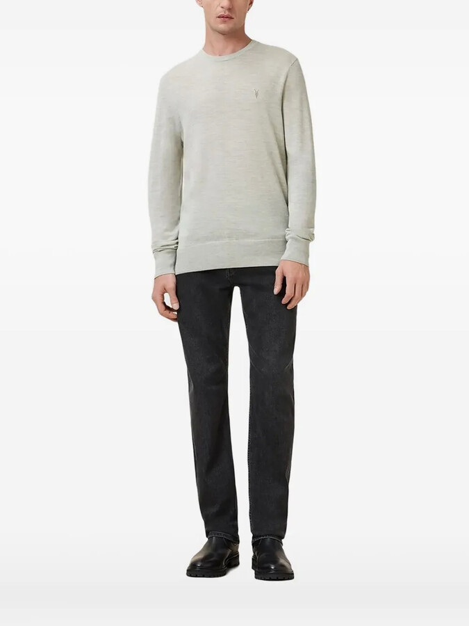 AllSaints Embroidered-Logo Crew-Neck Sweater