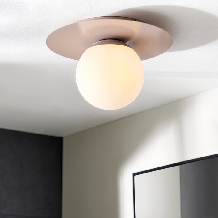 Dunelm Tela Bathroom 1 Light Flush Ceiling Fitting Beige - ShopStyle