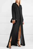 Thumbnail for your product : Juan Carlos Obando Silk-georgette Maxi Shirt Dress - Black