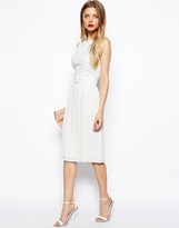 Thumbnail for your product : ASOS Midi Skater Dress With Pleated Skirt And Belt
