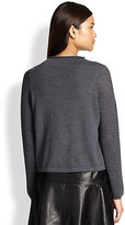 Thumbnail for your product : Milly Perforated-Sleeve Wool Sweater