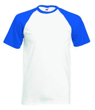 Fruit of the Loom Men's Contrast Baseball S/Sleeve T Shirt /Royal S