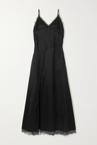 Thumbnail for your product : MM6 MAISON MARGIELA Lace-trimmed Cotton-blend Satin Maxi Dress - Black