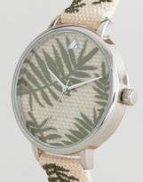Thumbnail for your product : ASOS Curve Design Curve Embroidered Palm Leaf Woven Watch