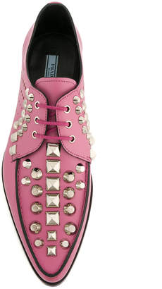 Prada stud embellished lace-up shoes