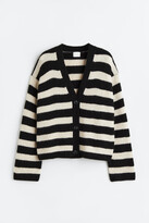 Winter 2023 Striped Black Beige Cardigan