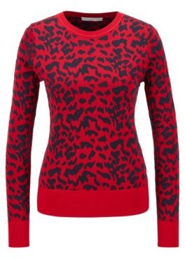 HUGO BOSS Pony Jacquard Long Sleeved Sweater With Crew Neckline - Patterned  - ShopStyle