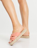 Thumbnail for your product : ASOS DESIGN Jolly knotted mule espadrille in peach