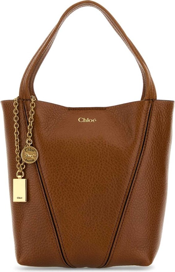 Chloé Spin Logo Printed Small Top Handle Bag