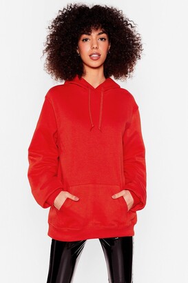 Nasty Gal Womens The Wait is Over-sized Hoodie - Red - L