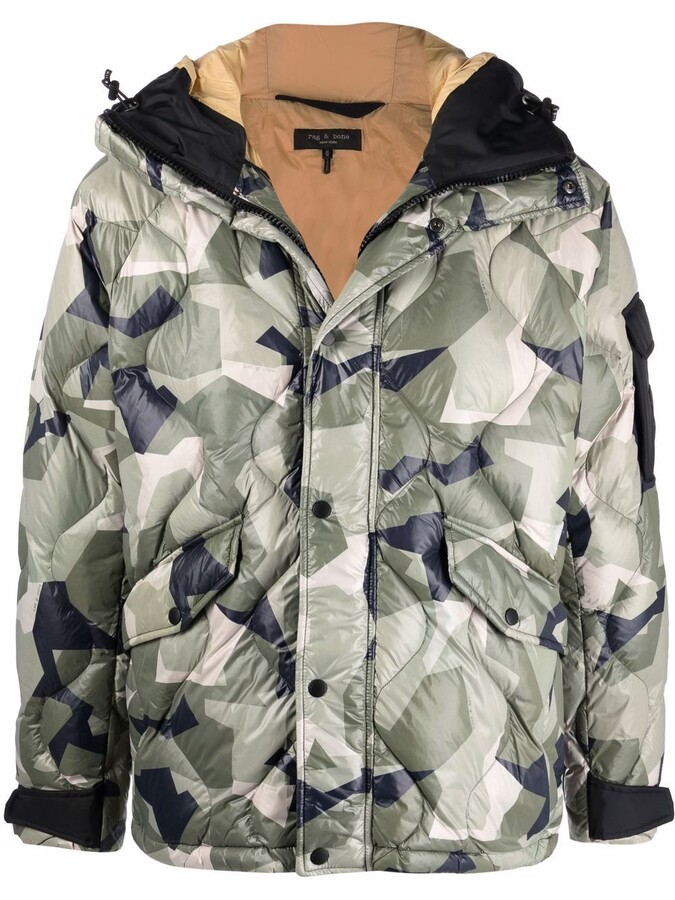 Allywit Mens Winter Camouflage Puffer Coat Padded Oversized Jacket Outwear Clearance