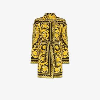 Versace Reversible Baroque print silk and cotton blend coat
