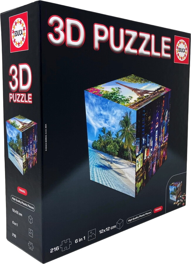 Educa 3D Cube Puzzle - Travel: 216 Pcs