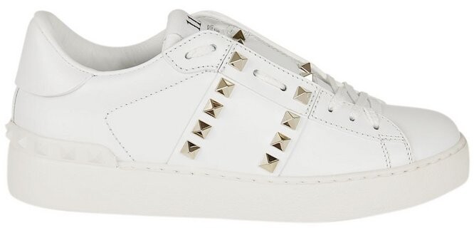 valentino white studded sneakers