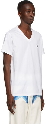 Burberry White Marlet V-Neck T-Shirt