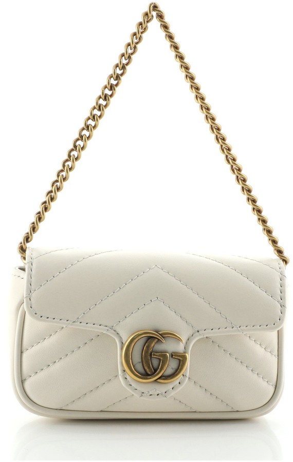 Gucci GG Marmont Coin Purse on Chain Matelasse Leather - ShopStyle ...