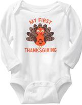 Thumbnail for your product : Old Navy "My First Thanksgiving" Graphic Bodysuits for Baby