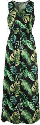 boohoo Tropical Print Wrap Front Maxi Dress