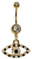Thumbnail for your product : Women's Supreme JewelryTM Curved Barbell Belly Ring with Stones - Gold/Black
