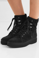 Thumbnail for your product : Tod's Shearling-lined Suede Ankle Boots - Black