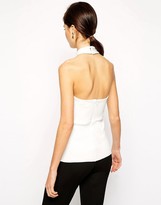 Thumbnail for your product : ASOS Top With Halter Neck Cut Out In Smart Fabric