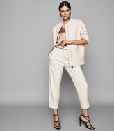 Thumbnail for your product : Reiss ELLE WOOL LONGLINE BOMBER JACKET Powder Pink