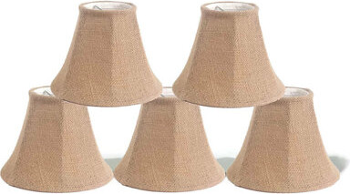 Burlap Bell Candelabra Shade ( Clip On )