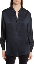 Thumbnail for your product : Vince Band Collar Silk Blouse