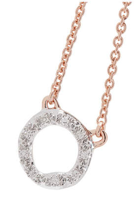 Monica Vinader Riva Rose Gold Vermeil Diamond Necklace