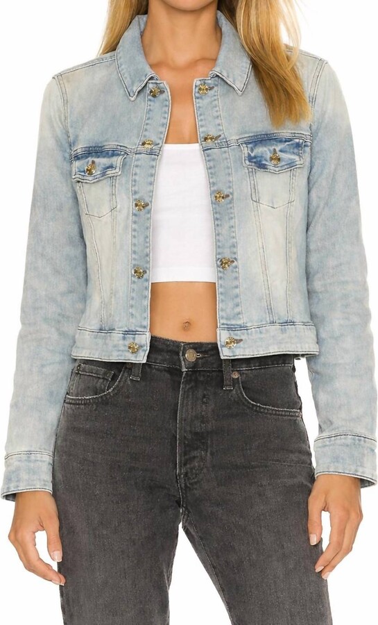 SER.O.YA Button Down Denim Jacket In Light Wash