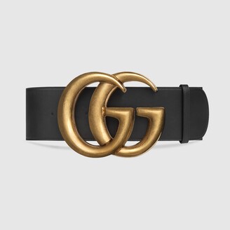 Gucci Jumbo Gg Marmont Gg Canvas & Leather Belt - ShopStyle