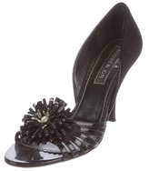 Thumbnail for your product : Andrew Gn Embellished Satin Sandals