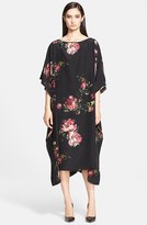 Thumbnail for your product : eskandar Floral Print Silk Kaftan Dress
