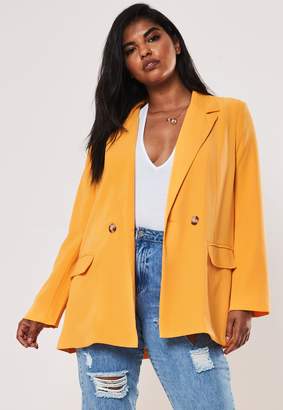 Missguided Plus Size Yellow Double Breasted Blazer