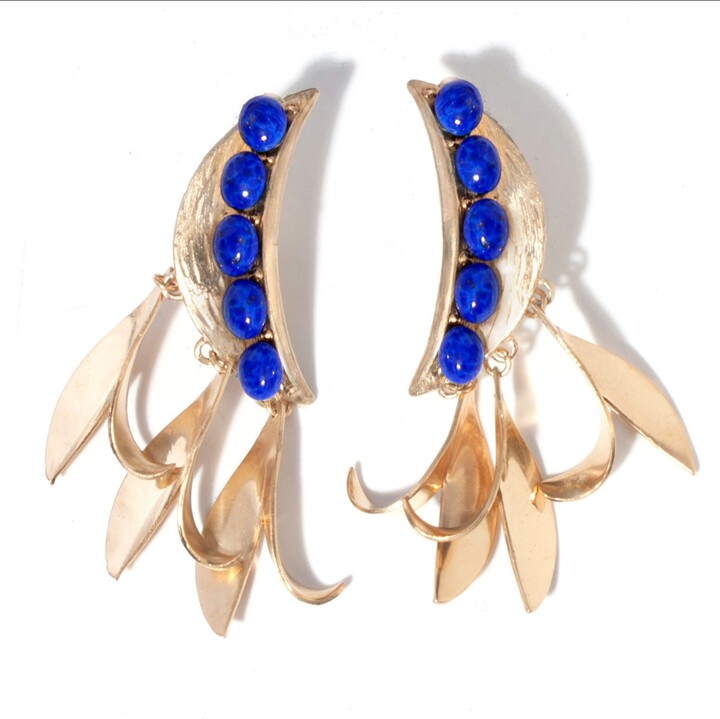 Castlecliff Gold / Blue Bennu Earring In Sea
