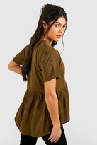 Thumbnail for your product : boohoo Maternity Tunic Dip Hem Smock Top