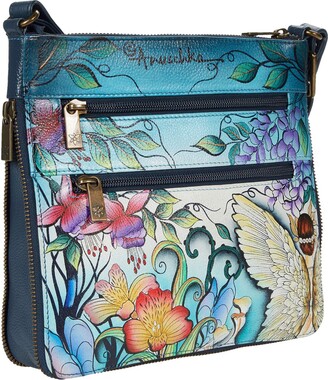 Anuschka Expandable Travel Crossbody 550 (Enchanted Garden) Handbags