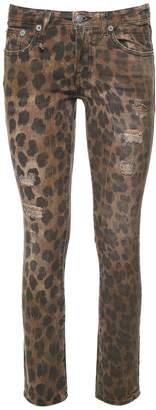R 13 Kate Leopard-print Denim Jeans