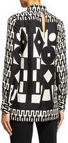 Thumbnail for your product : Akris Mosaic Print Wool/Silk Tunic Top