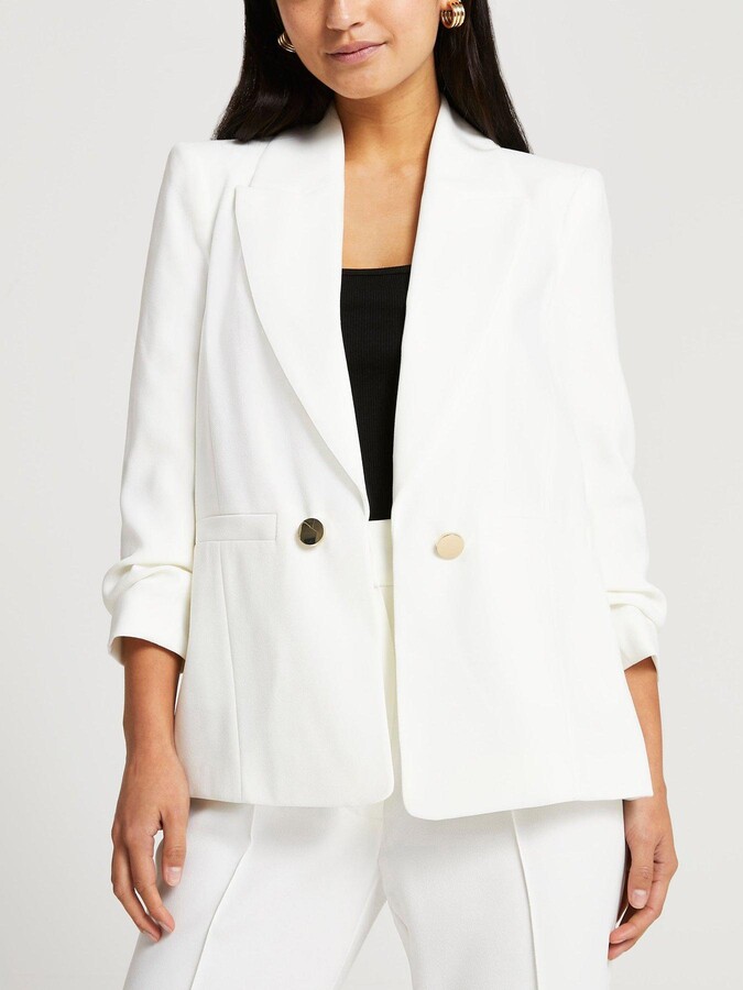 petite white blazer jacket