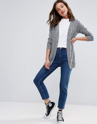 Brave Soul Open Front Cardigan In Mid Length
