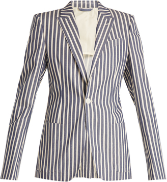 CONNOLLY Striped single-breasted cotton jacket