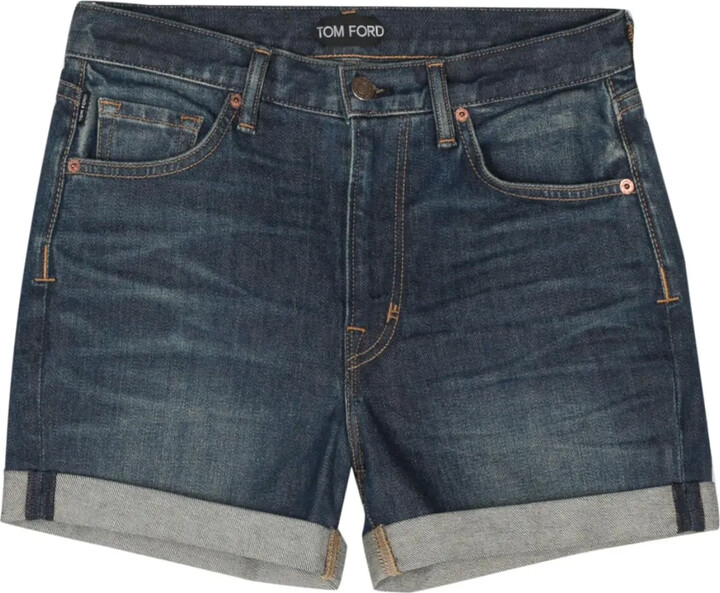 Logo-Patch Denim Shorts